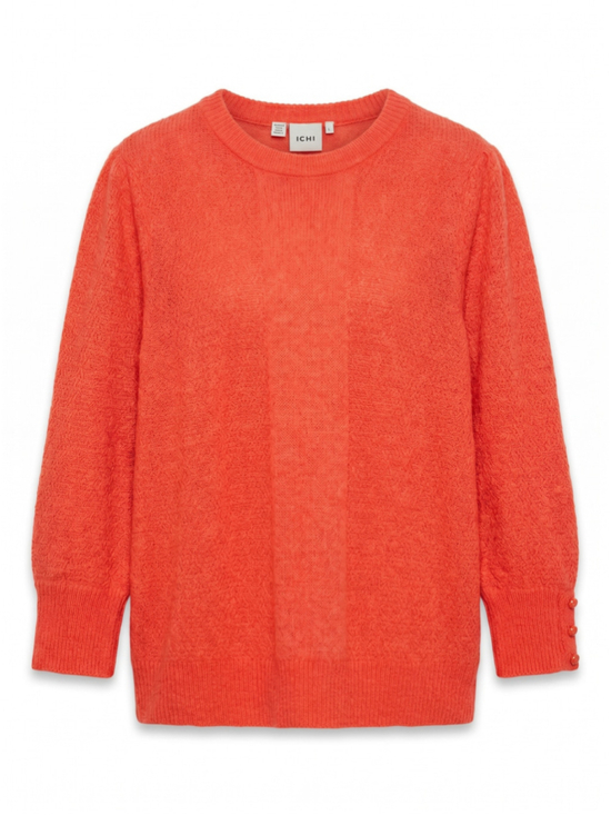 ICHI Sweaters - ICHI IKHAMARA Balloon Sleeves Loose Fit Knitted Sweater Lightweight, Sz L